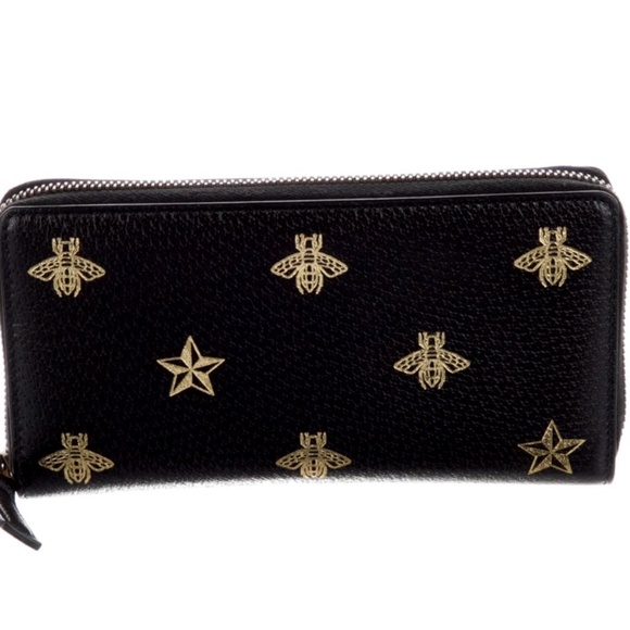 Gucci Gold Oro Bee Star Long Wallet